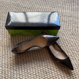 Sam Edelman Rae silver pointy flats